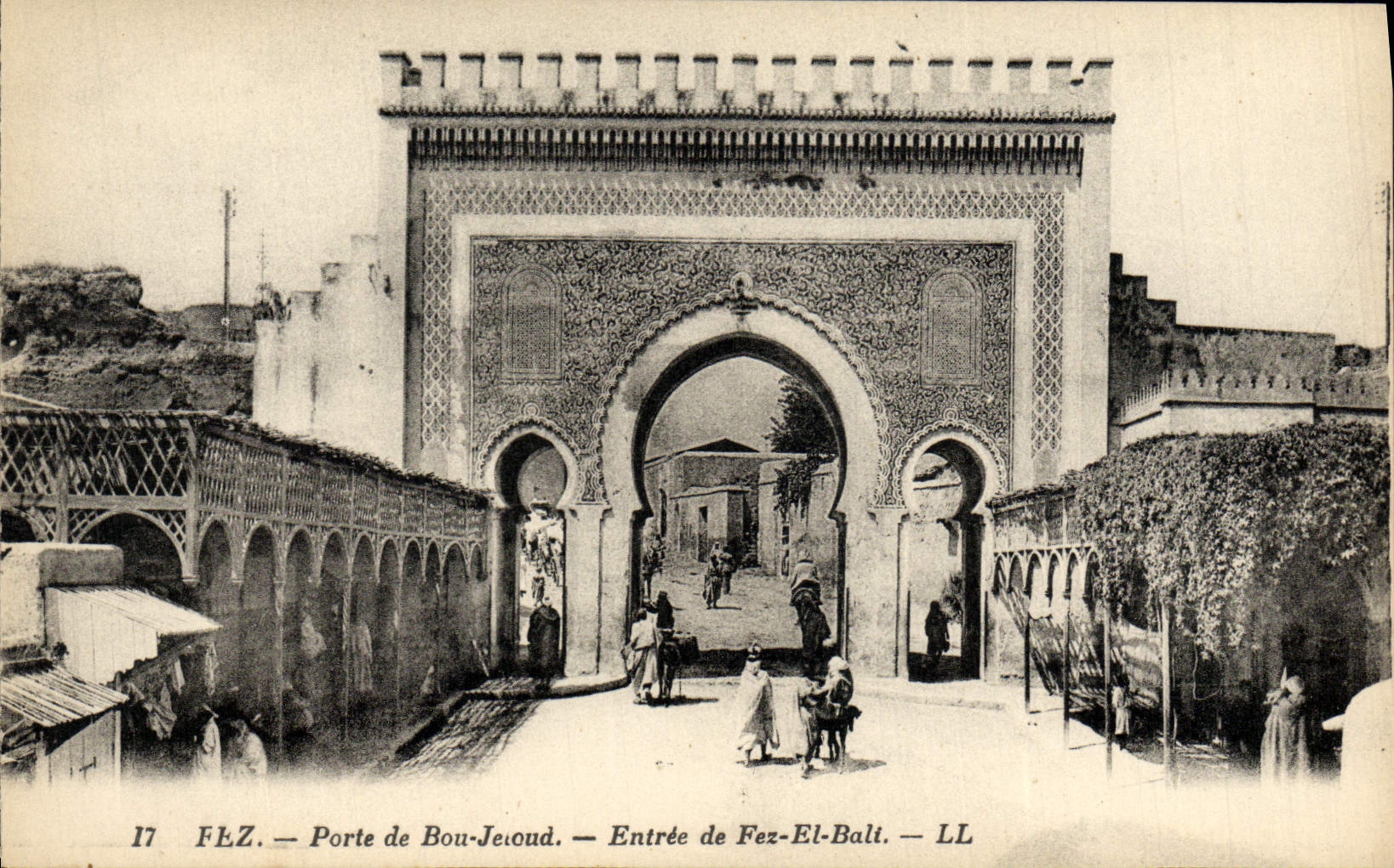 La POSTAL Fes de la VENDIMIA lleva la entrada de De Bou Jeioud del EL Balt de Fes