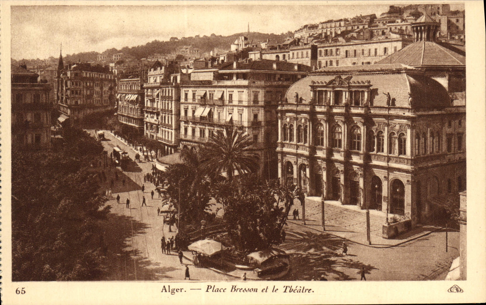 CPA Alger Place Bresson Et Le Theatre