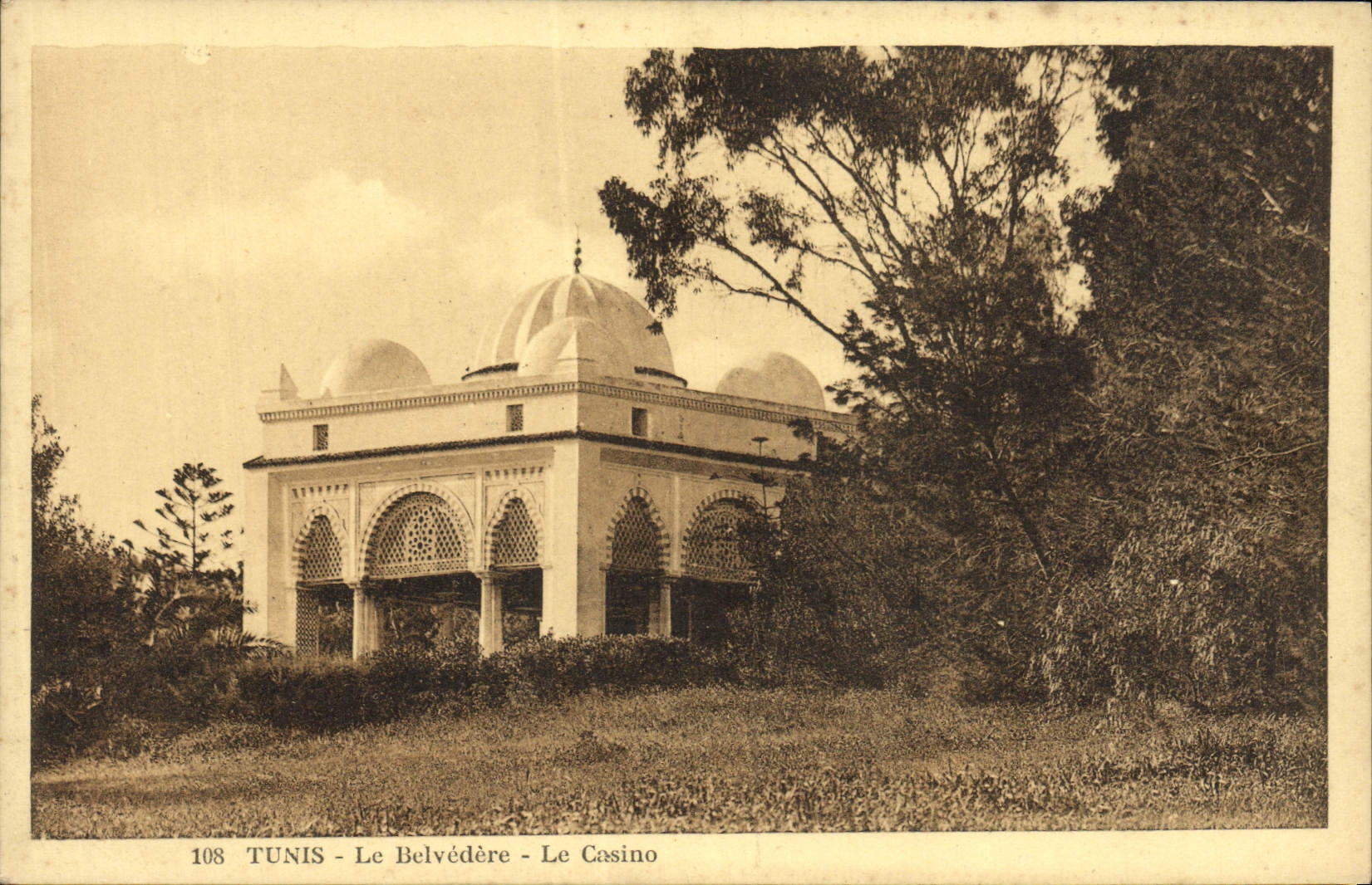 VINTAGE POSTCARD Tunis the View-point the Casino
