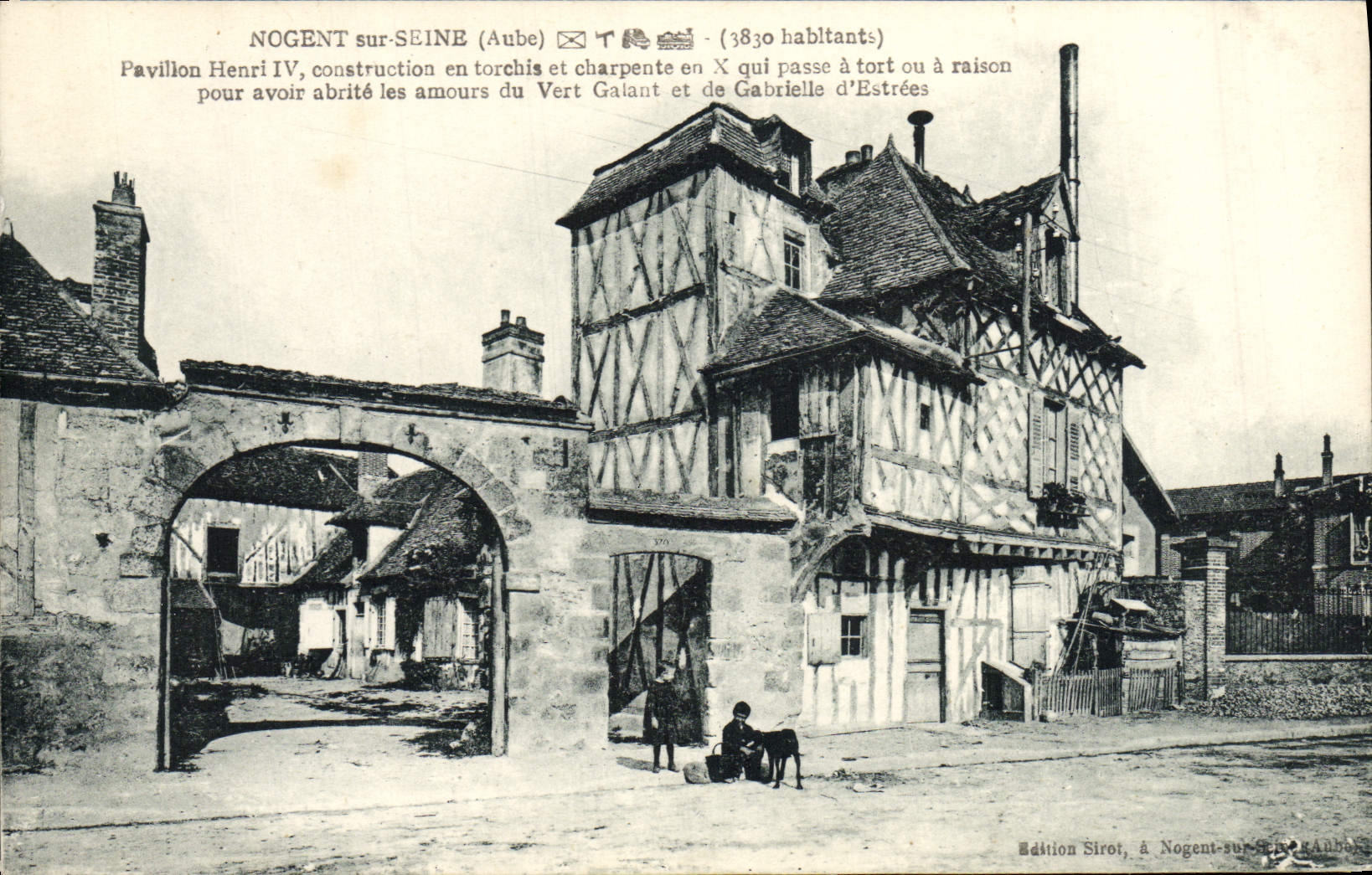 VINTAGE POSTCARD Nogent On the Seine House Henri IV Children