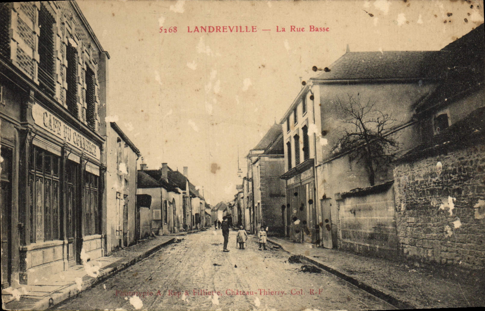 VINTAGE POSTCARD Landreville the Low Street Children Coffee commercial