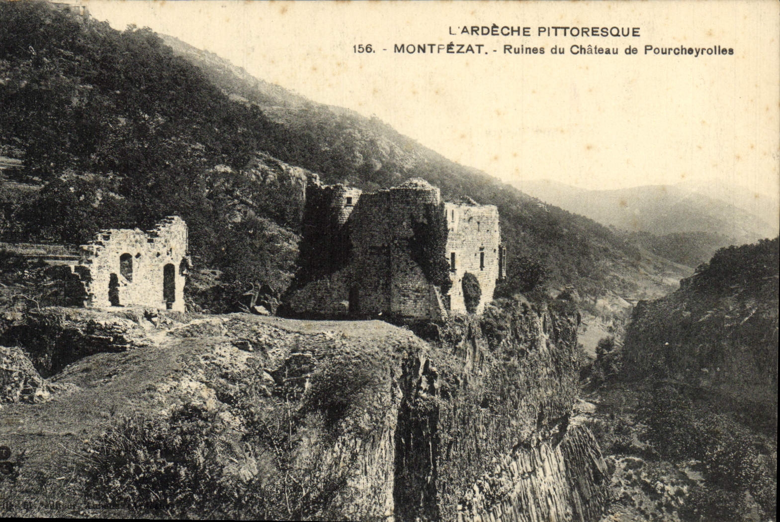 VINTAGE POSTCARD Montpezat Ruins Of the Castle De Pourcheyrolles