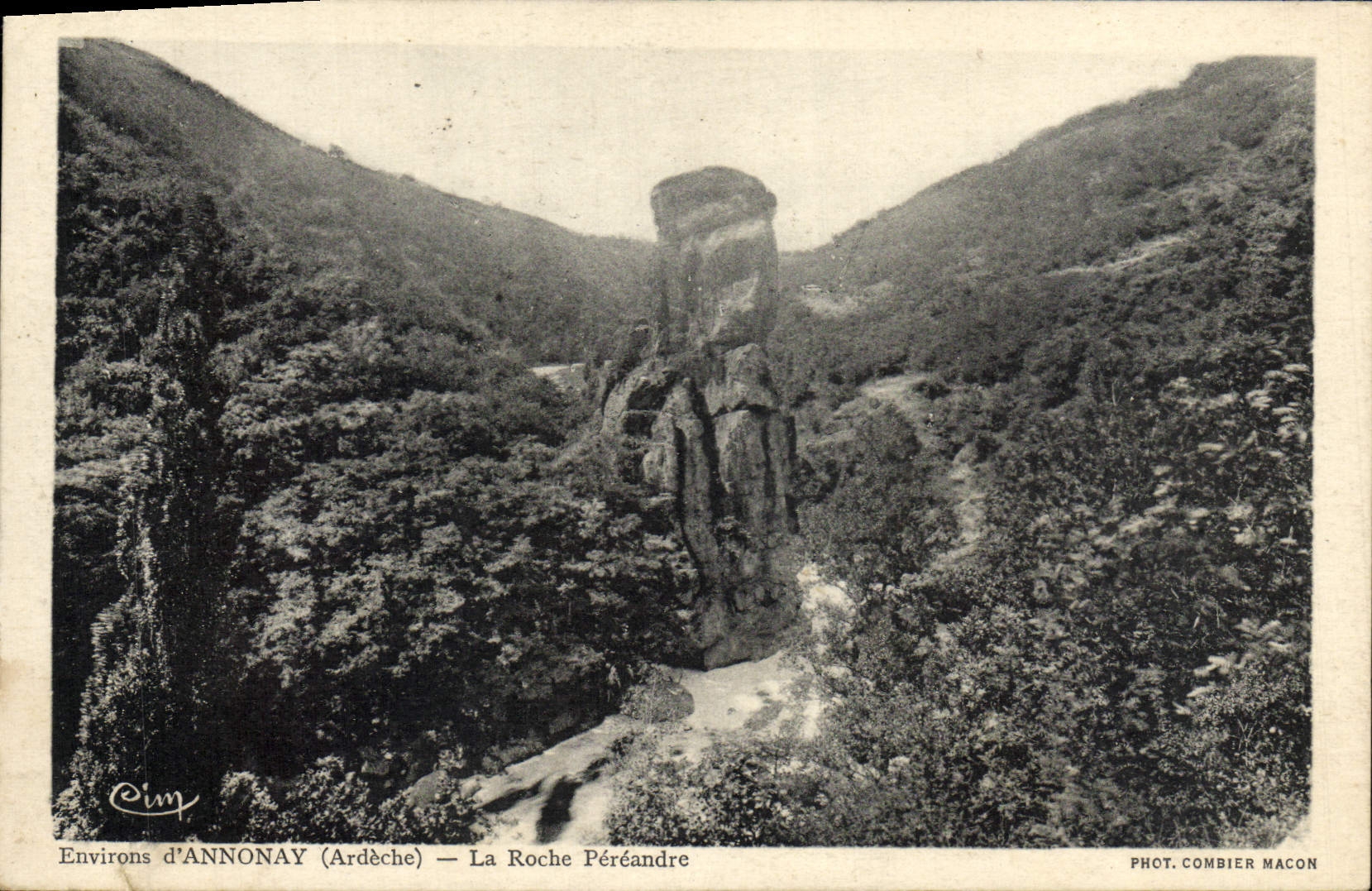 VINTAGE POSTCARD Surroundings D' Annonay the Pereandre Rock