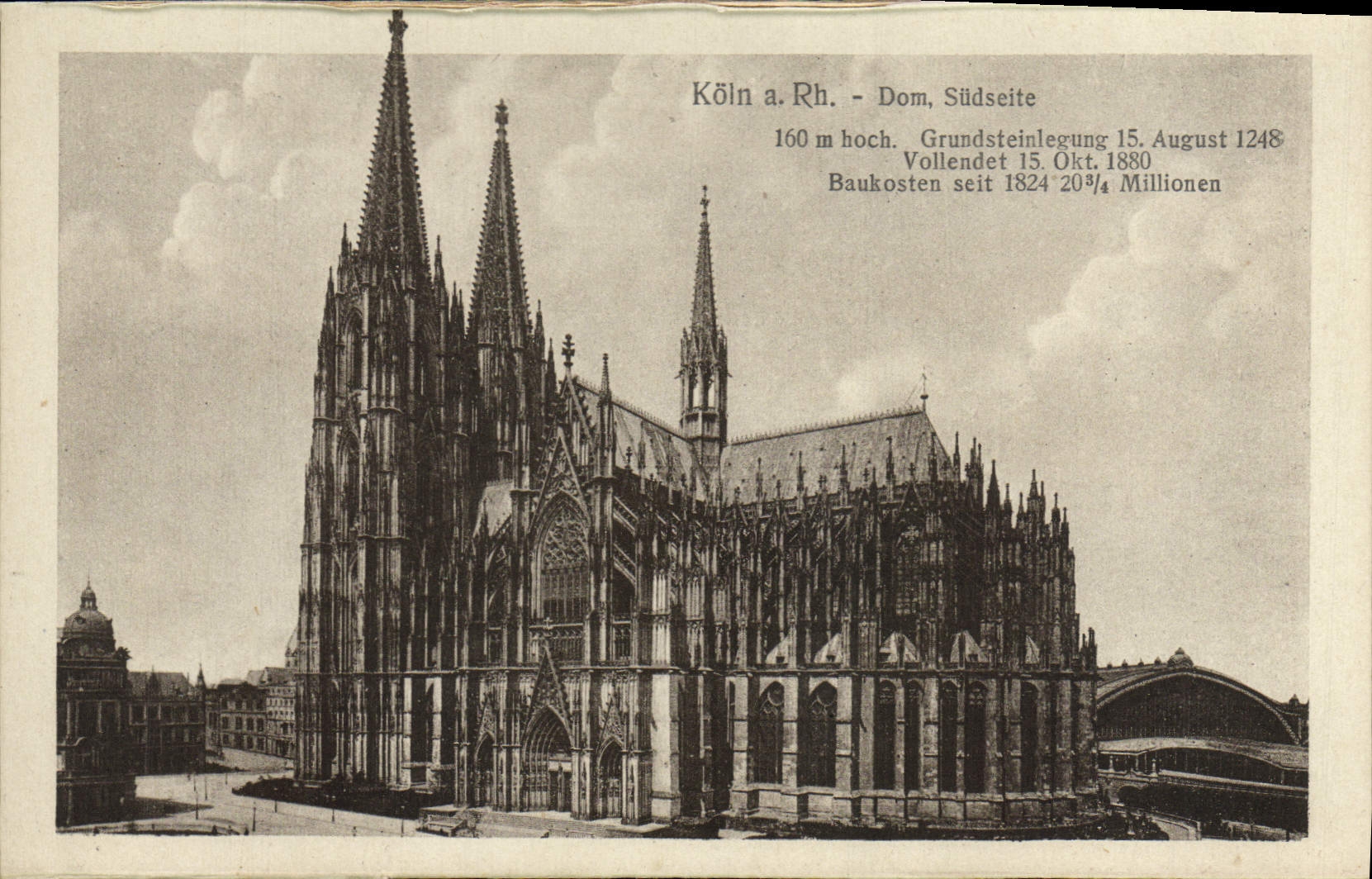 La POSTAL Koln de la VENDIMIA tiene Dom Sudseite el derecho