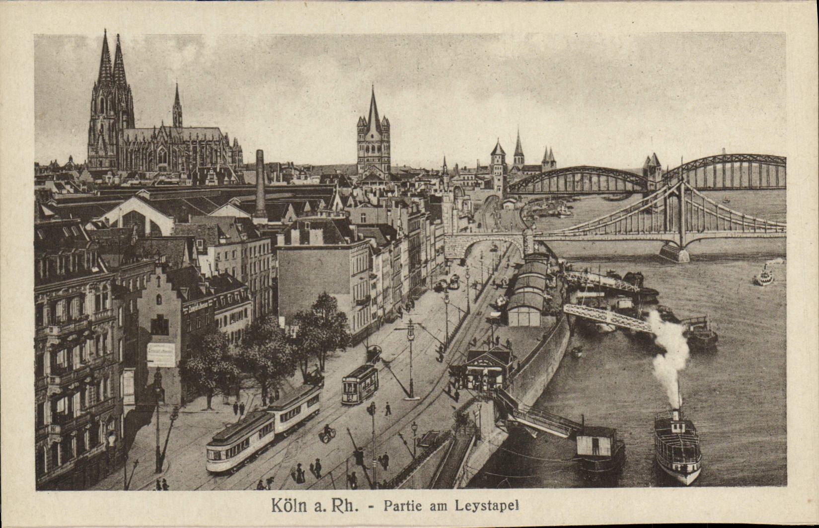 CPA Koln A Rh Partie Am Leystapel Bateaux
