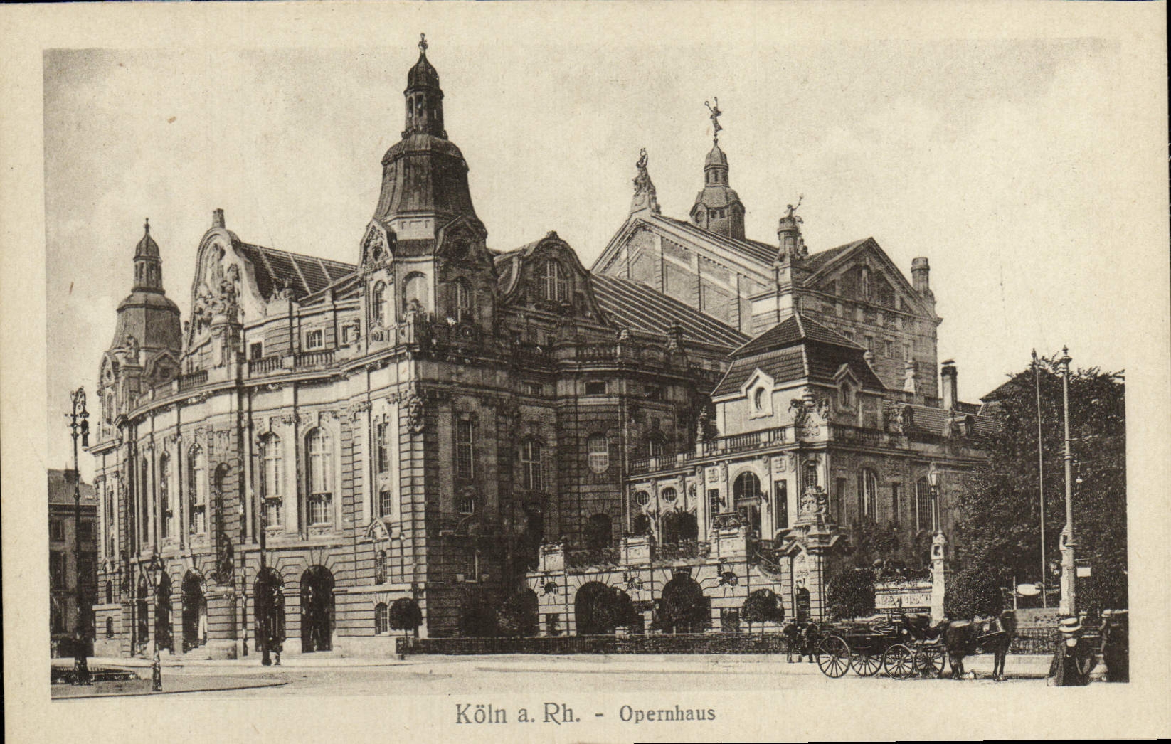 La POSTAL Koln de la VENDIMIA tiene derecho Opernhaus