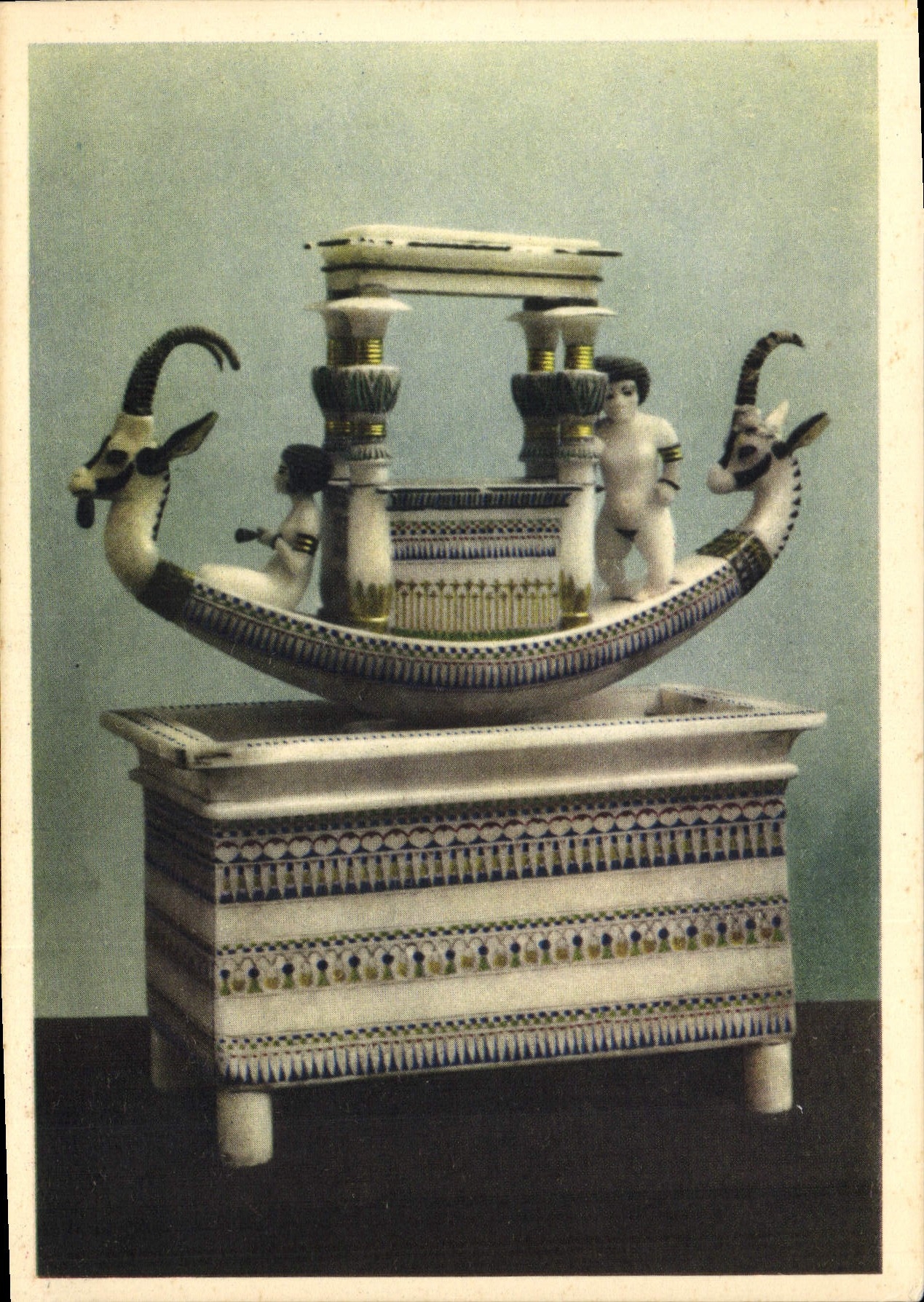 CPA Tut Ank Amen's Treasures Model Boat Egypte