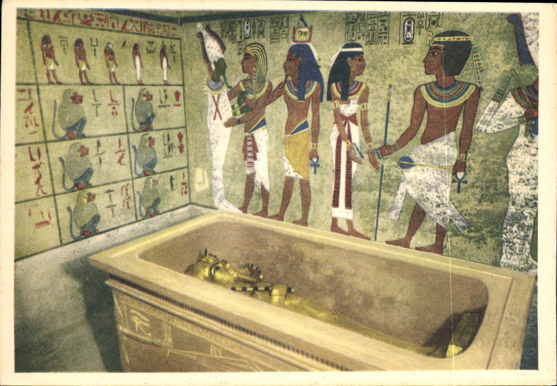 CPA Tut Ank Amen's Treasures Chamber In The Lomb At Luxor Egypte