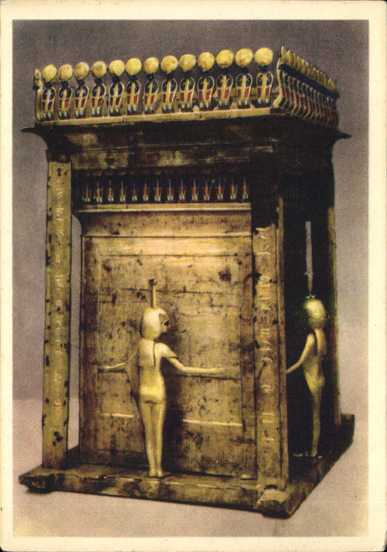 CPA Tut Ank Amen's Treasures Canopic shrine Egypte