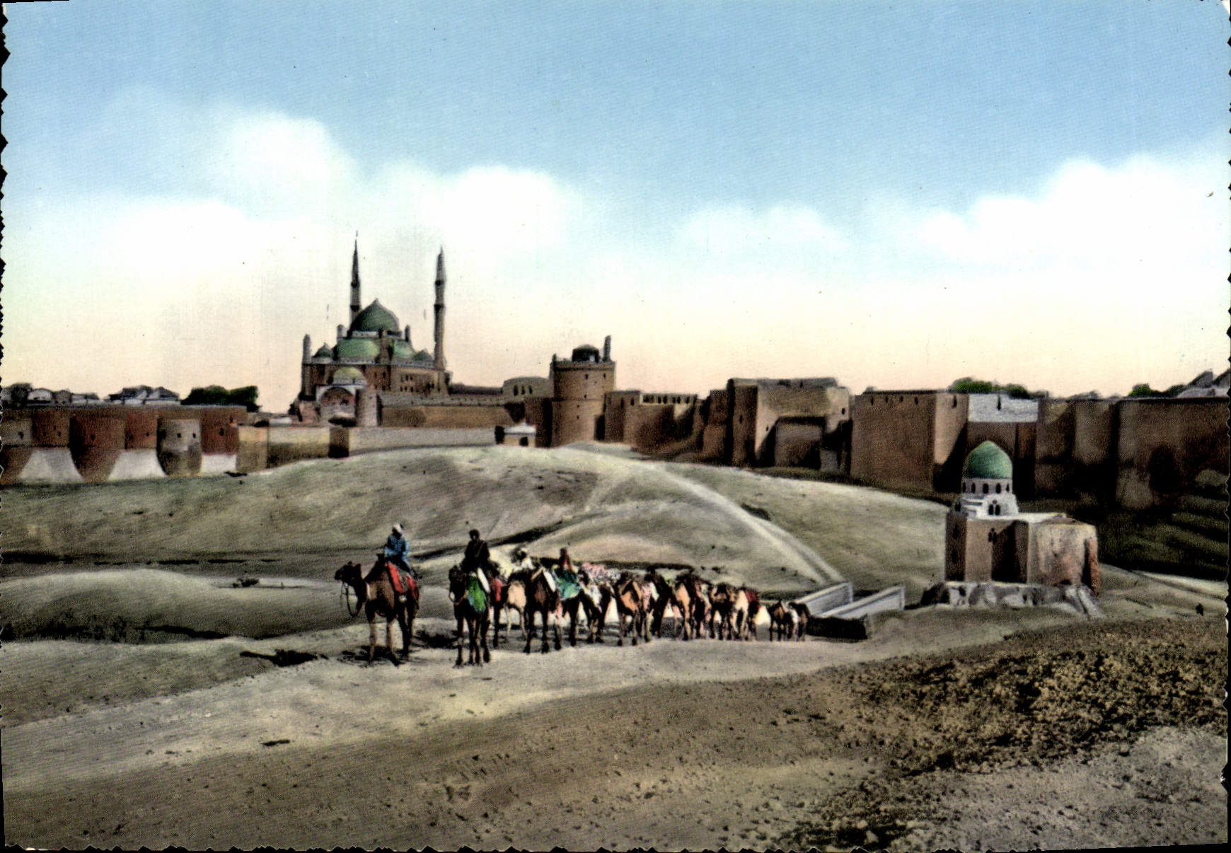 POSTAL MODERNA El Cairo los camellos de Egipto de la ciudadela