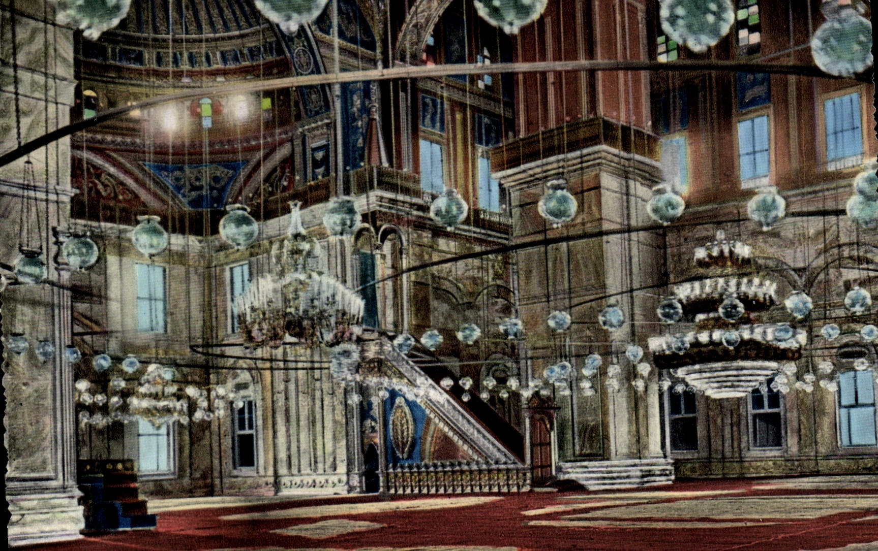 MODERN CARD Cairo Interior off Mohamod Aly Mosque Egypt