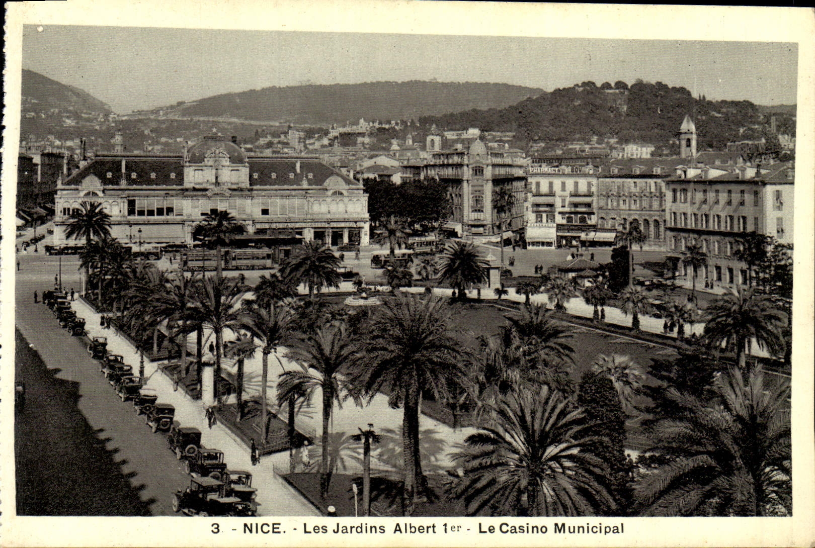 VINTAGE POSTCARD Nice the Gardens Albert the 1st Casino