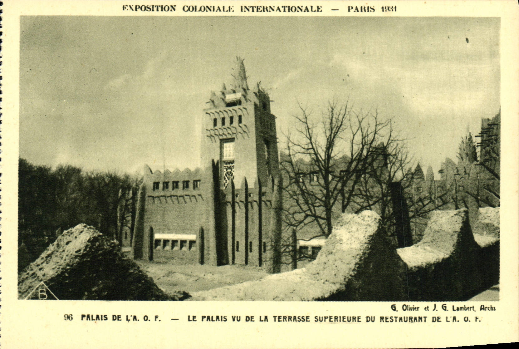 CPA Exposition Coloniale Internationale Paris 1931 Palais de l'AOF Le palais vu de la terrasse du restaurant de l'AOF