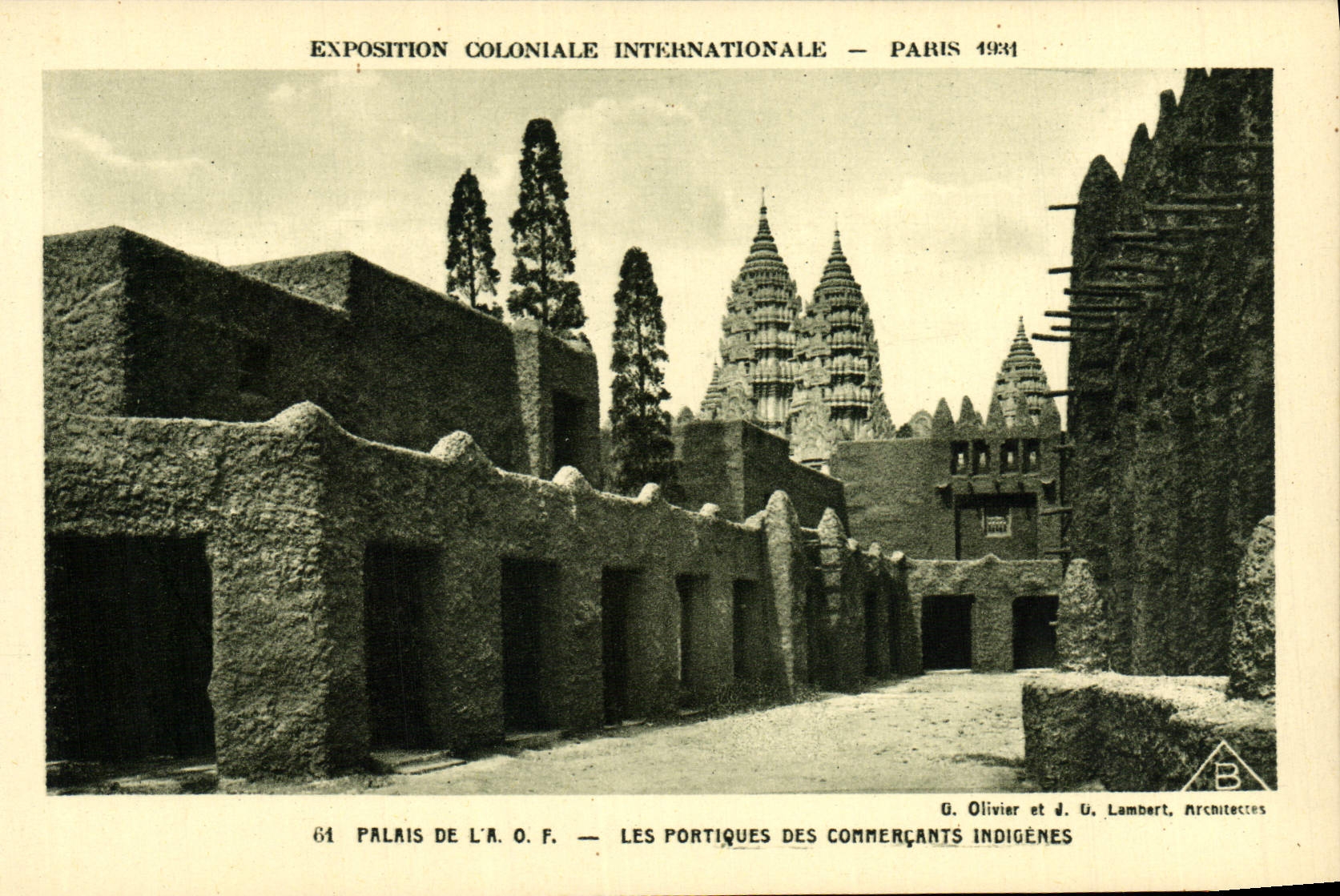 CPA Exposition Coloniale Internationale Paris 1931 Palais de l'AOF Les portiques des commercants indigenes