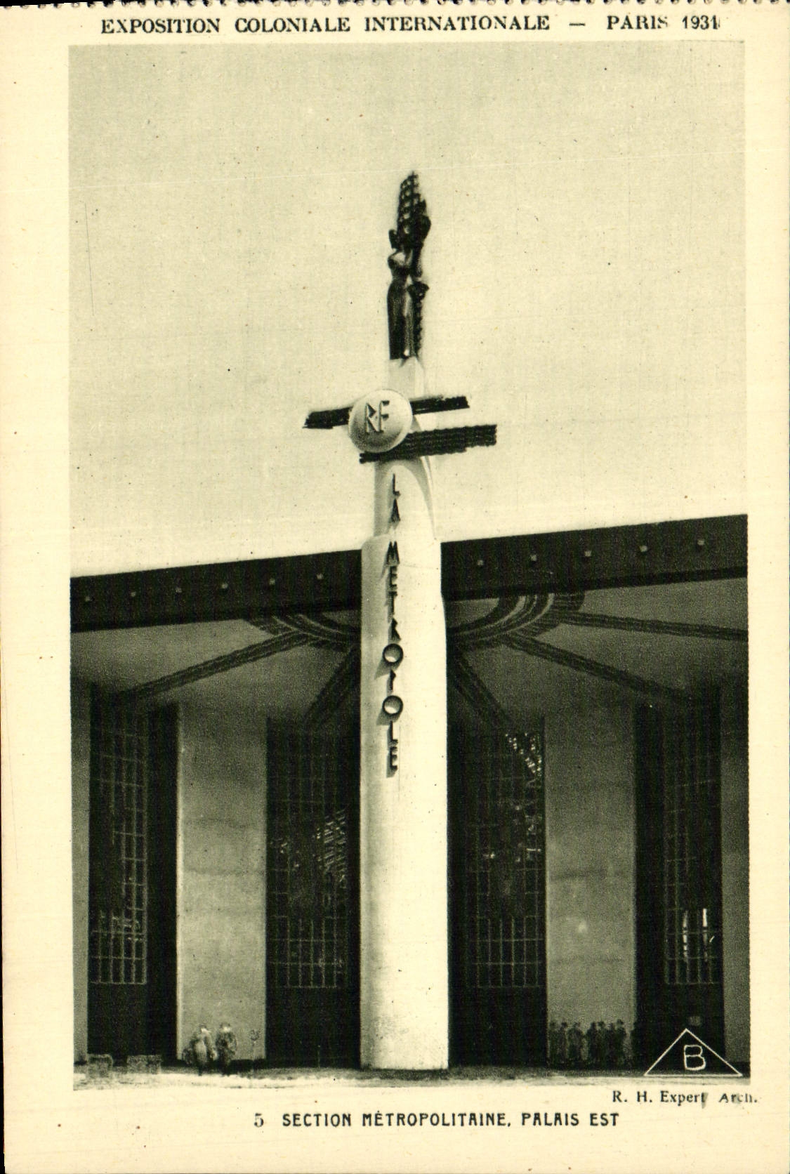 VINTAGE POSTCARD Exposition Colonial International Paris 1931 Section metropolitan Palais Is