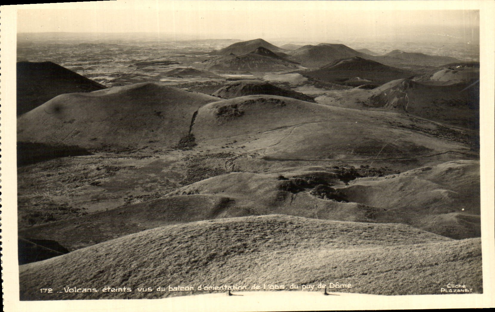 VINTAGE POSTCARD Puy de Dome Extinct volcanos seen of the balcony of orientation of the obvservatoire