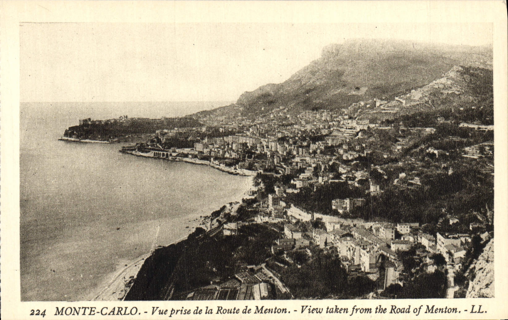 CPA Monaco Monte Carlo Vue Prise de La Route de Menton