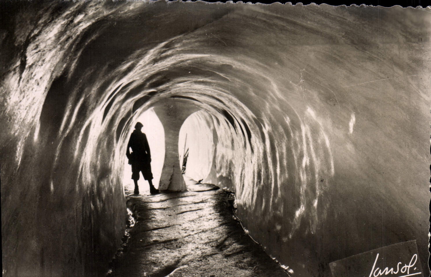 POSTAL MODERNA Chamonix los montenvers que la cueva del mar del hielo entró de la cueva