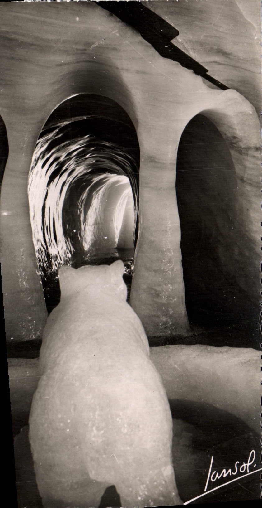 POSTAL MODERNA Chamonix Montenvers la cueva del mar del interior del hielo de la cueva vista en la salida