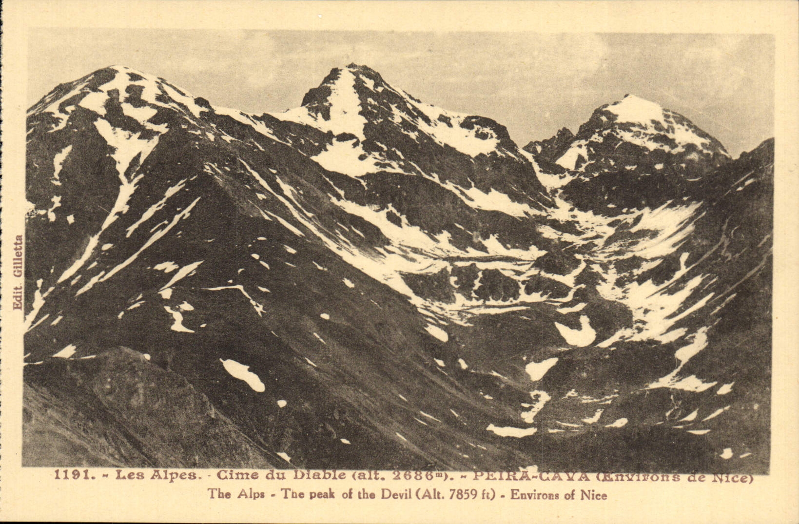 VINTAGE POSTCARD Cime of the Peira devil Undermined Surroundings of Nice
