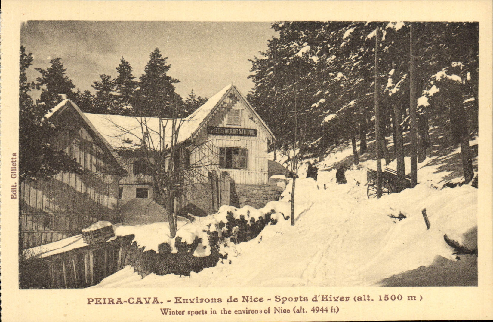 VINTAGE POSTCARD Peira Undermined Surroundings of Restoring Nice