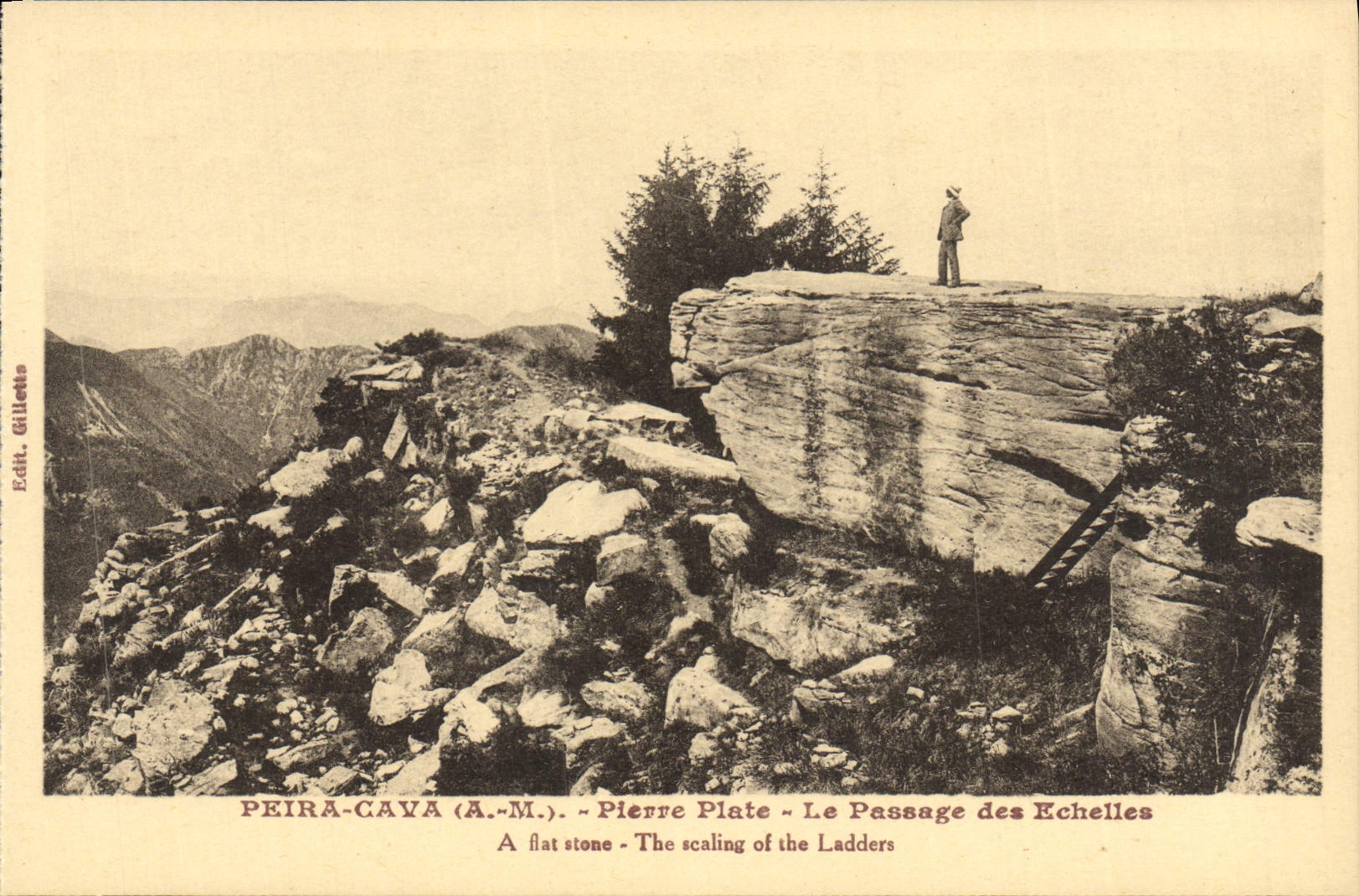 VINTAGE POSTCARD Peira Undermined estival Station View the passage of the Scales