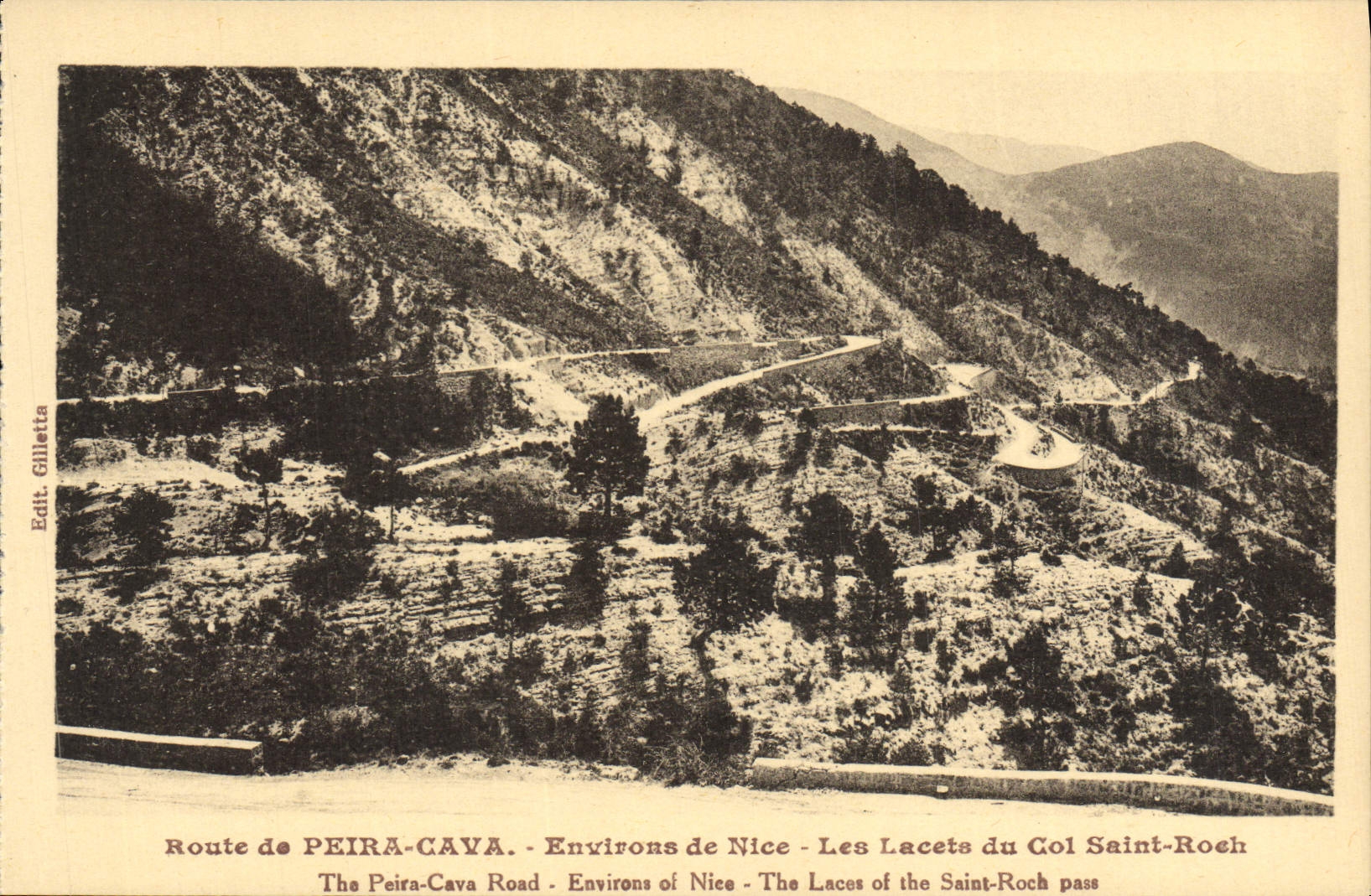 CPA Route de Peira Cava Environs de Nice Les lacets du col Saint Roch