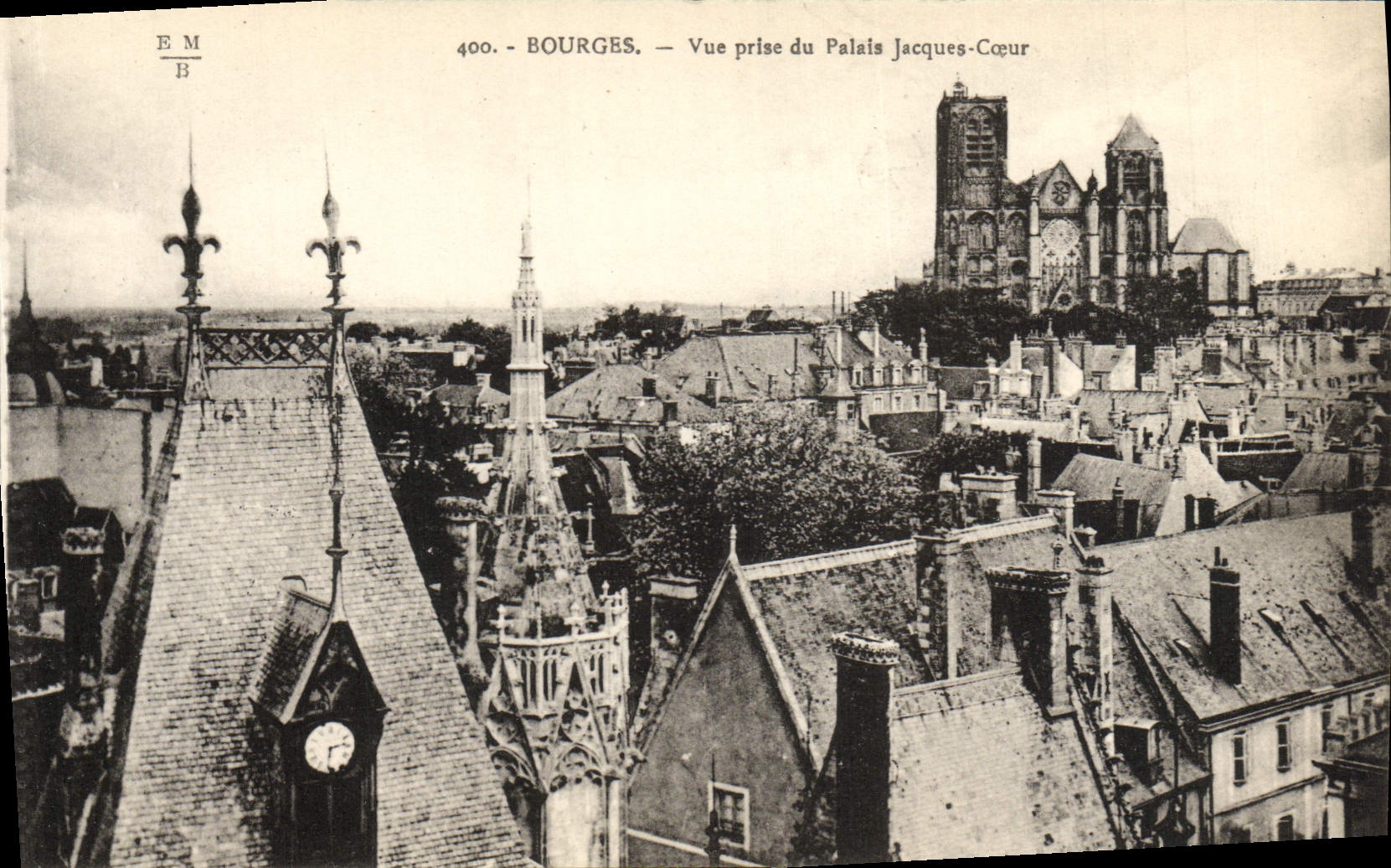 POSTAL Bourges de la VENDIMIA vista del corazón de Jacques del paladar