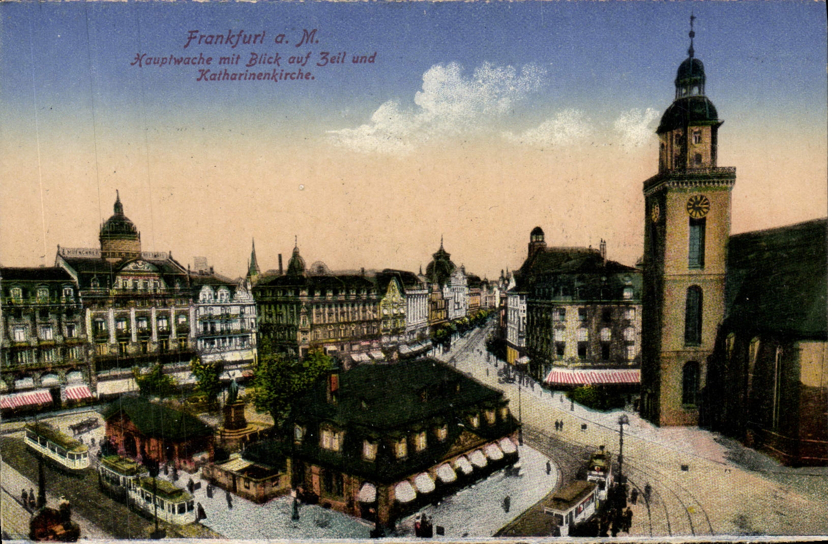 CPA Frankfurt am Main Hauptwahce mit Markt auf Zeil