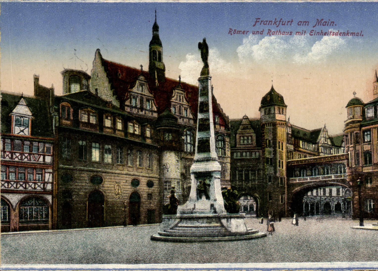 VINTAGE POSTCARD Frankfurt amndt Hand Romer Und Rathaus