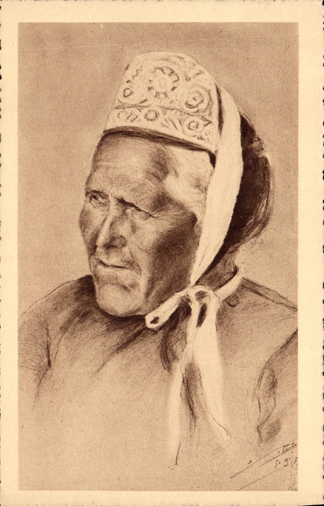 CPA Tetes de Bretagne Folklore Costume