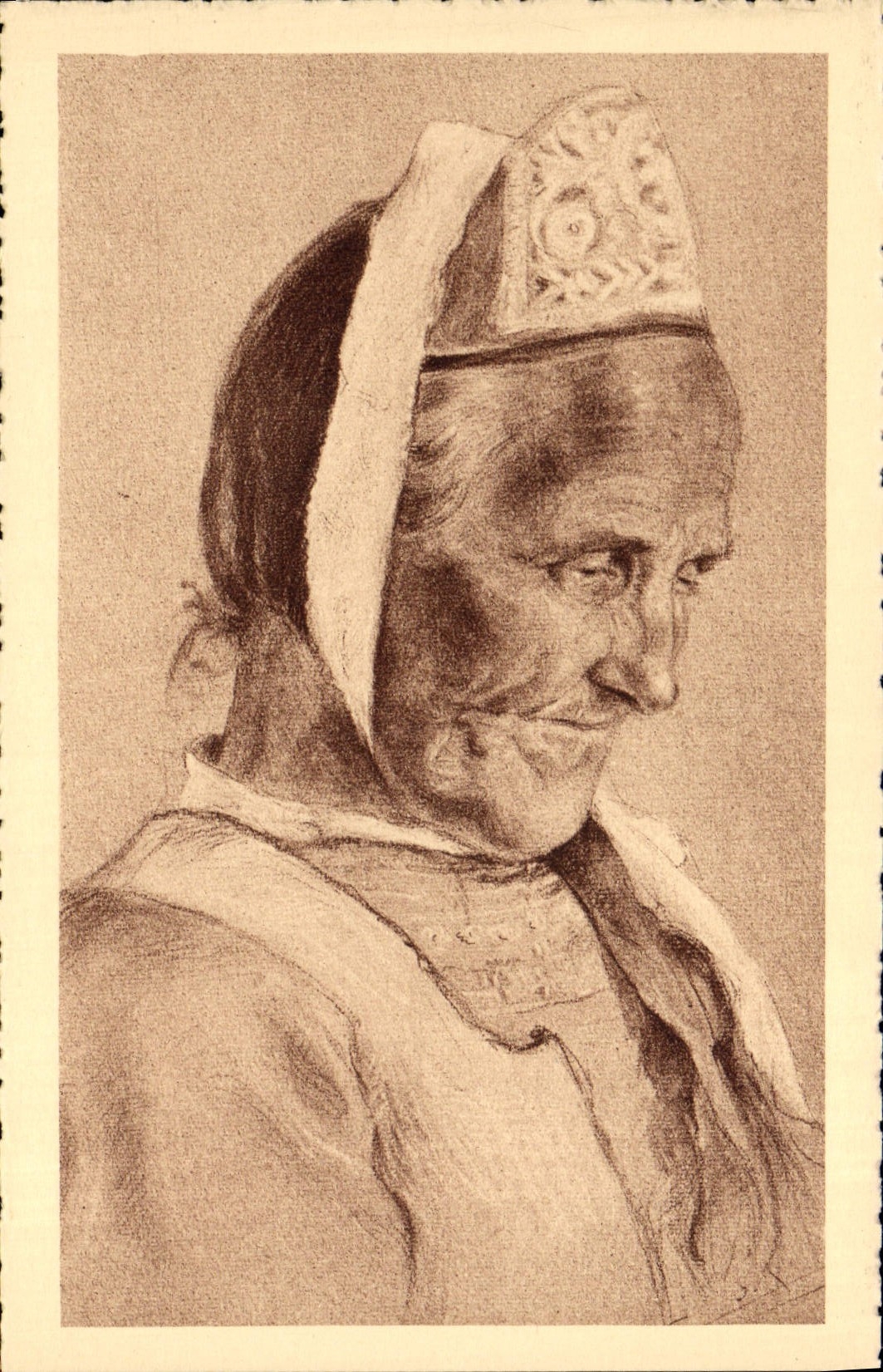 CPA Tetes De Bretagne Folklore