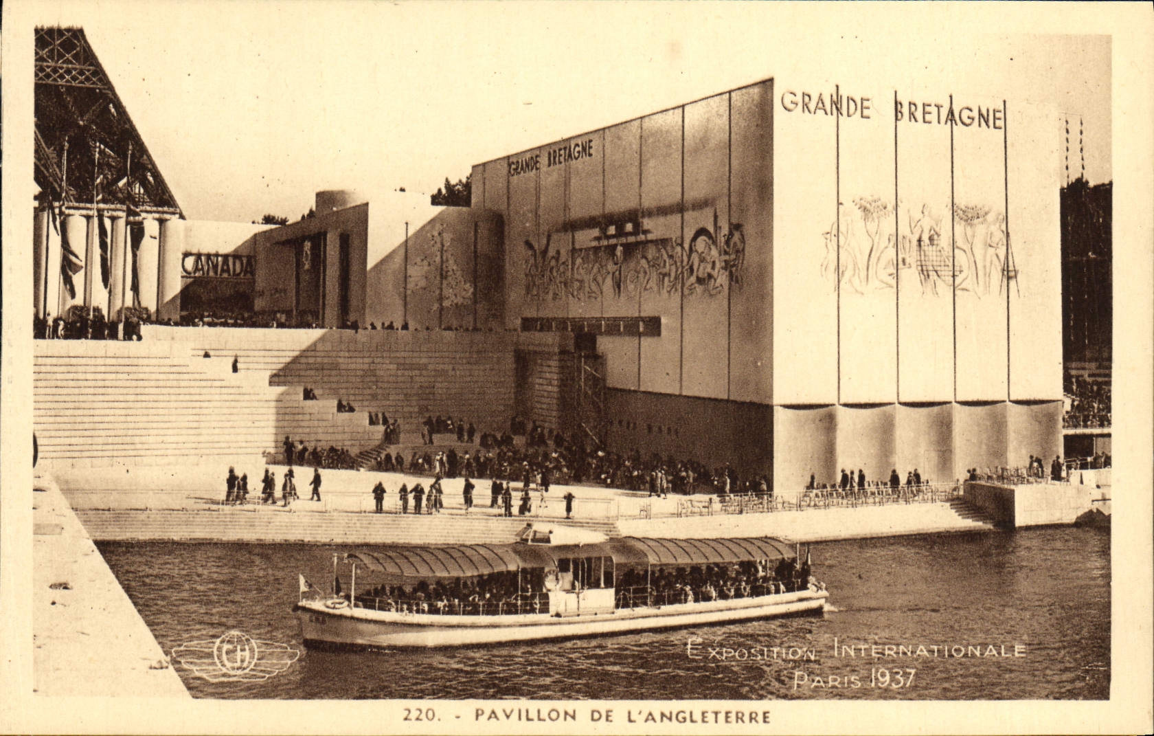 VINTAGE POSTCARD Paris International exhibition 1937 House Of England