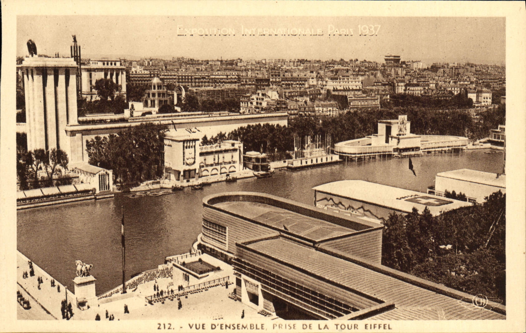 CPA Paris Exposition Internationale 1937 Panorama D'Ensemble Avec Les Bassins