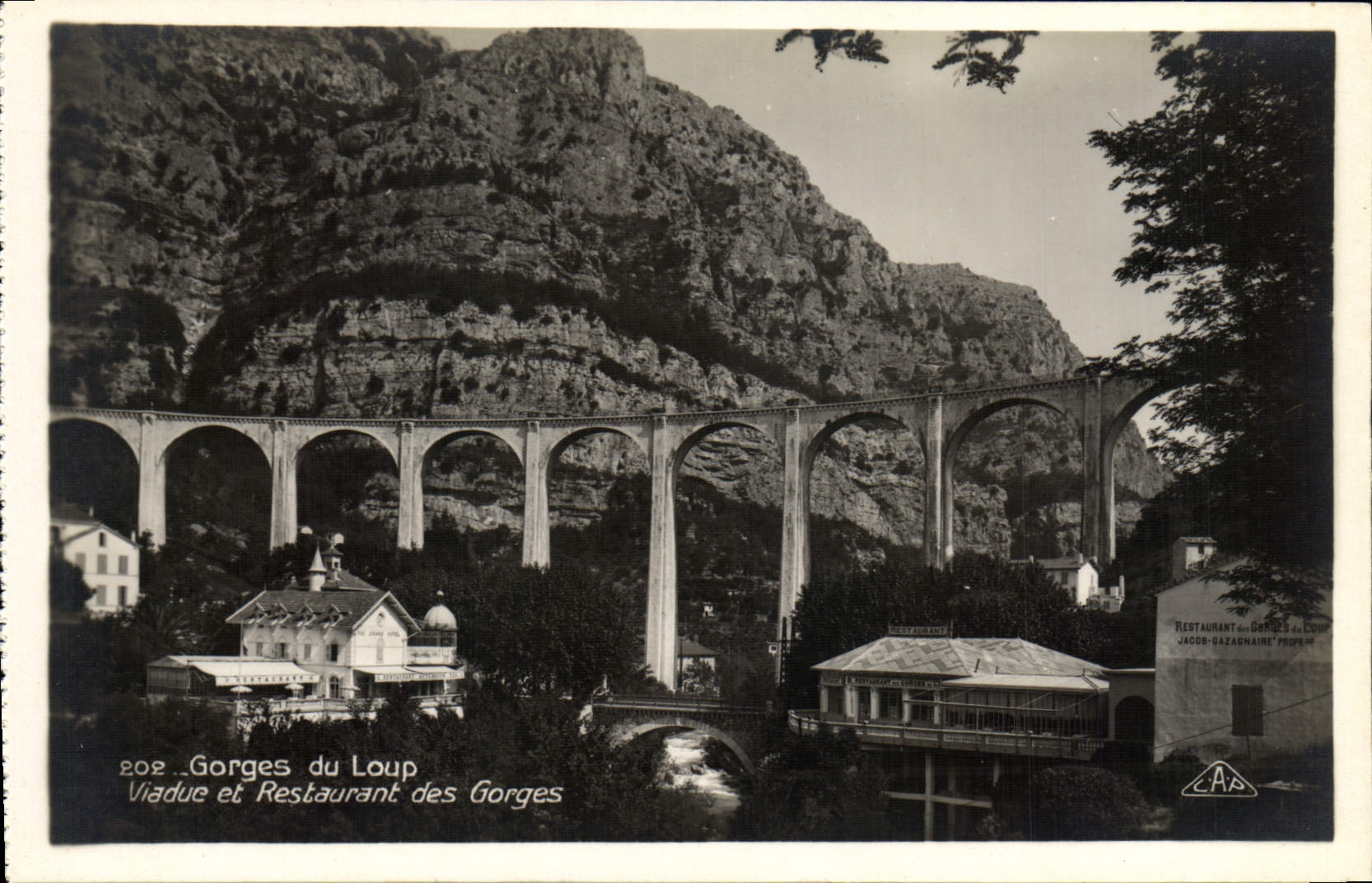 VINTAGE POSTCARD Falls Of the Wolf Viaduct and restaurant of the Falls