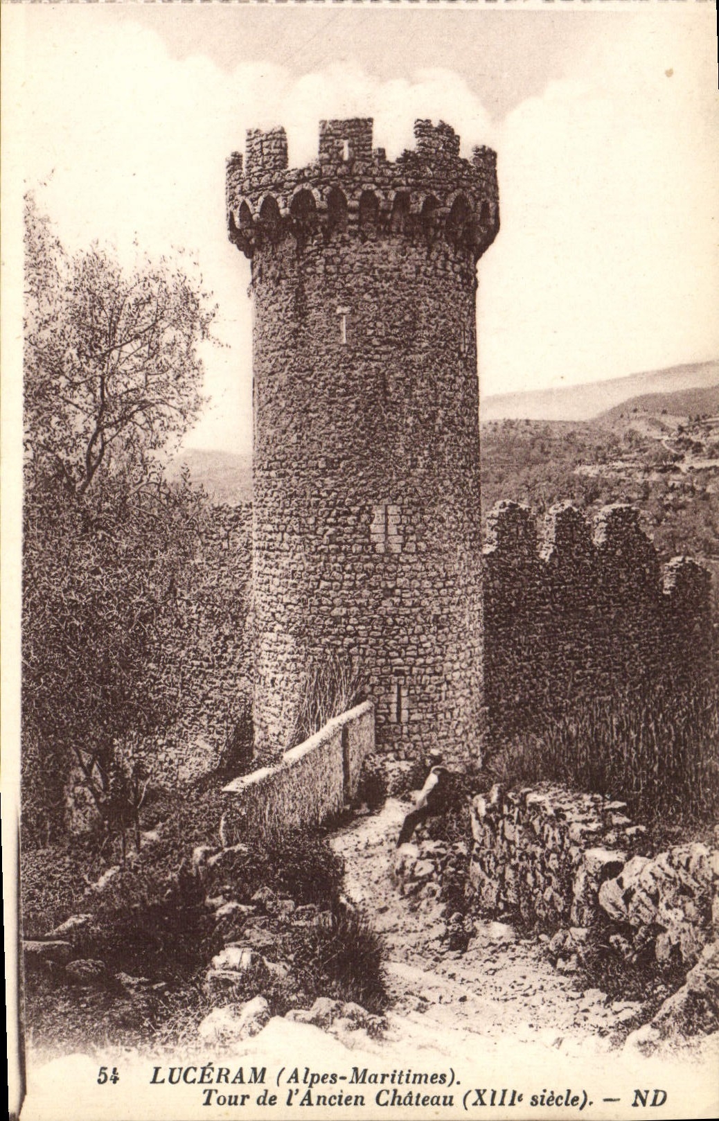 VINTAGE POSTCARD Luceram Turn of the Old Castle