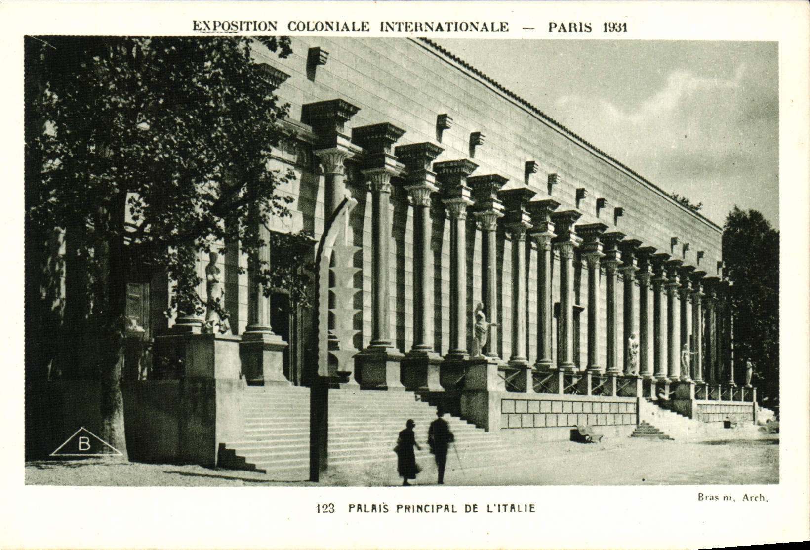 VINTAGE POSTCARD Fair Colonial International Paris 1931 Palates principal of Italy