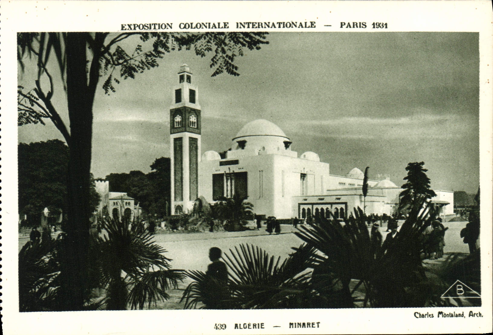 VINTAGE POSTCARD Expostion Colonial International Paris 1931 Algerie Minaret