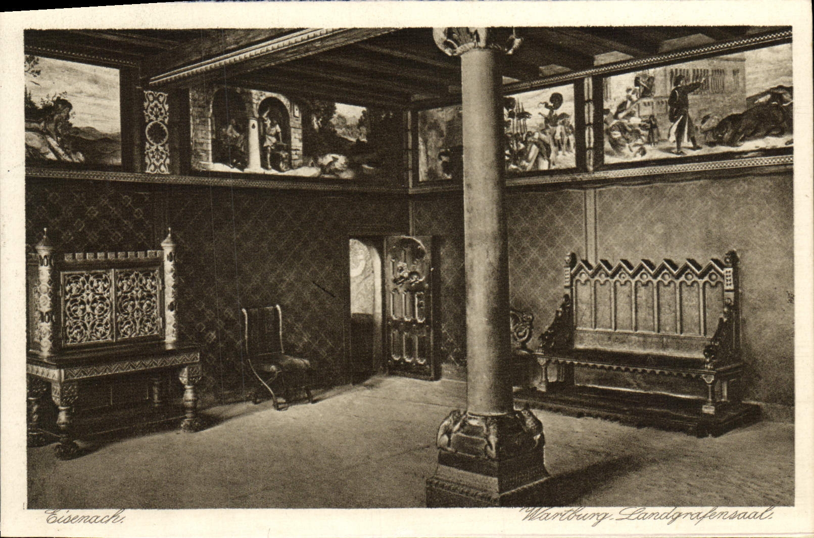 VINTAGE POSTCARD Eisenach Wartburg Landgrafensaal