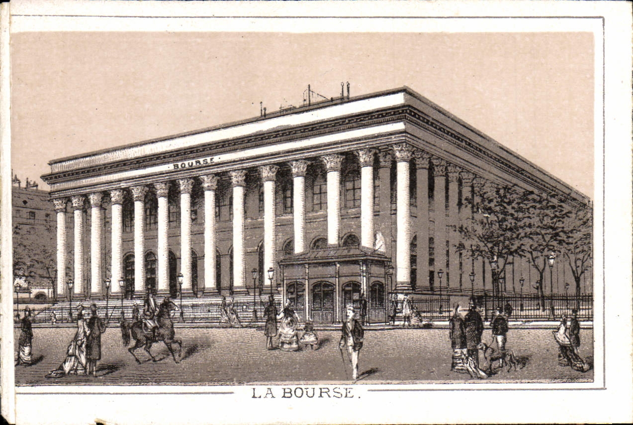 VINTAGE POSTCARD the Paris Stock Exchange