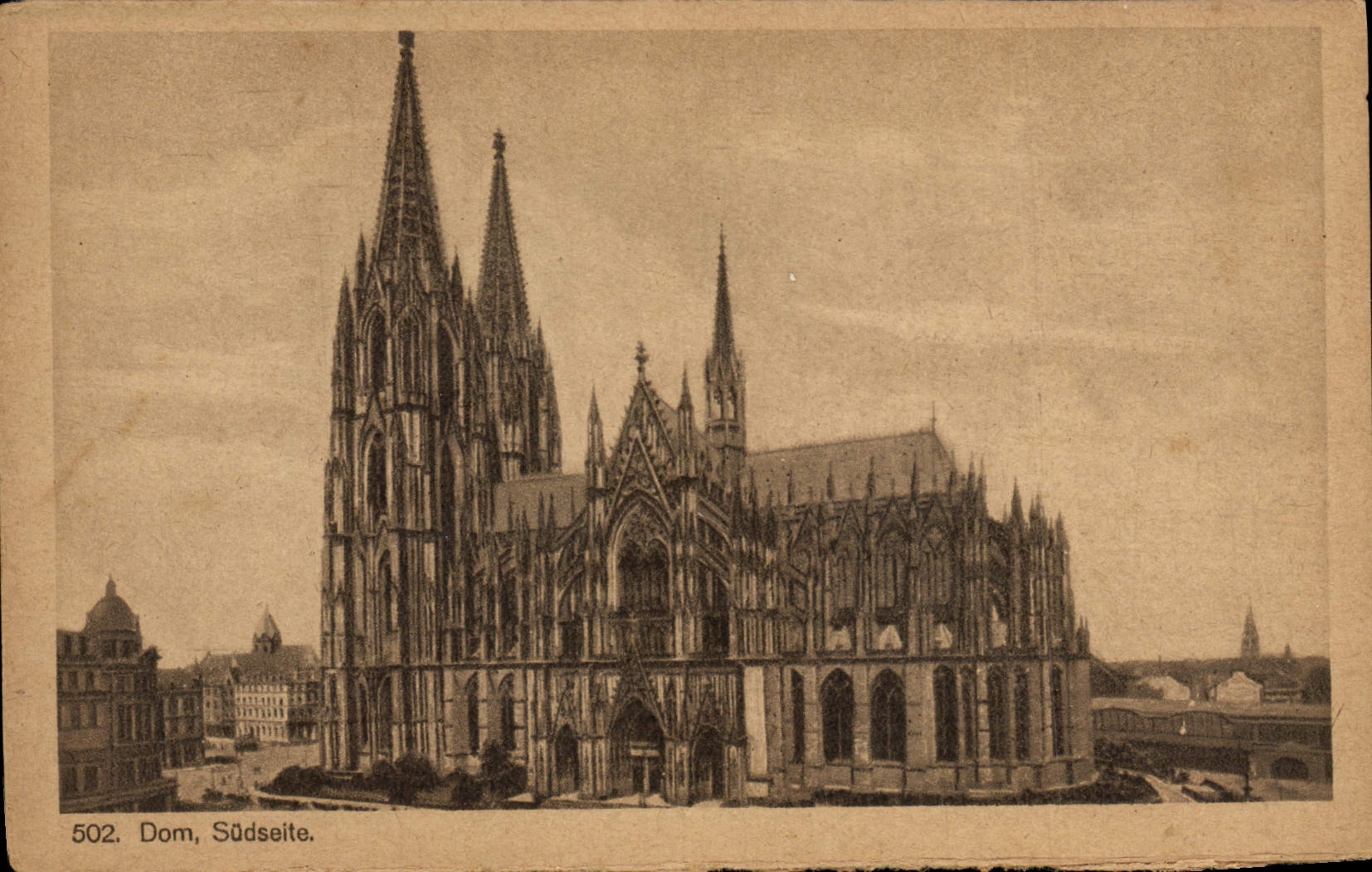 Dom Sudseite Koln de la POSTAL de la VENDIMIA