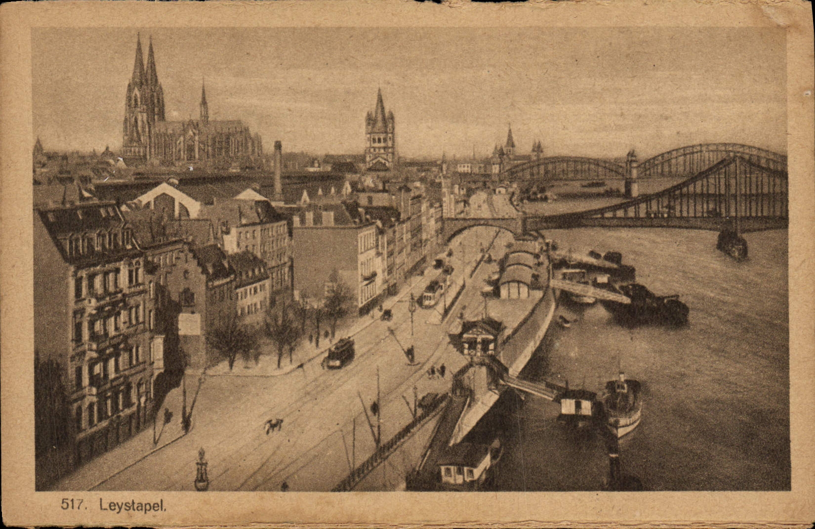 Barcos de Leystapel Koln de la POSTAL de la VENDIMIA