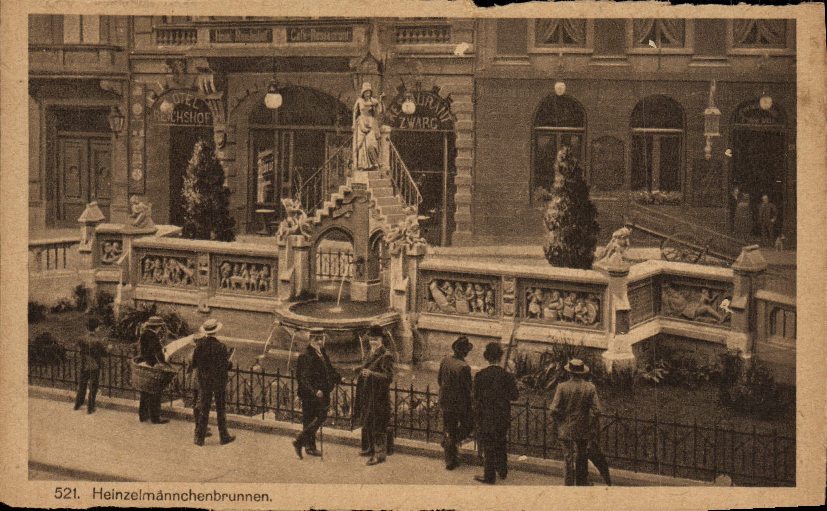 POSTAL Helnzelmannchenbrunnen Koln de la VENDIMIA