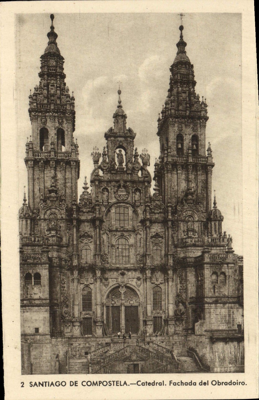 CPA Santiago De Compostela Catedral Fachada del Obradoiro