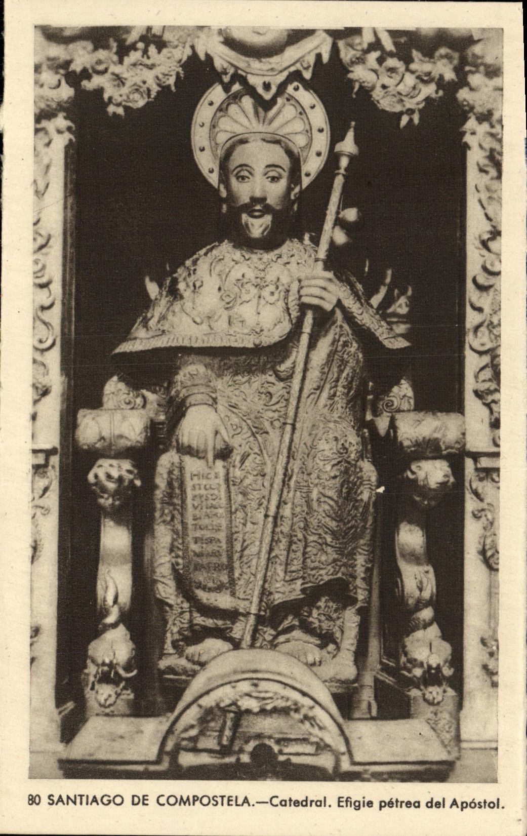 CPA Santiago De Compostela Catedral Efigie Petrea del Apostol