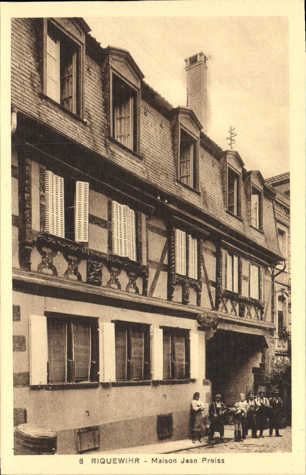 VINTAGE POSTCARD Riquewihr House Jean Preiss Children