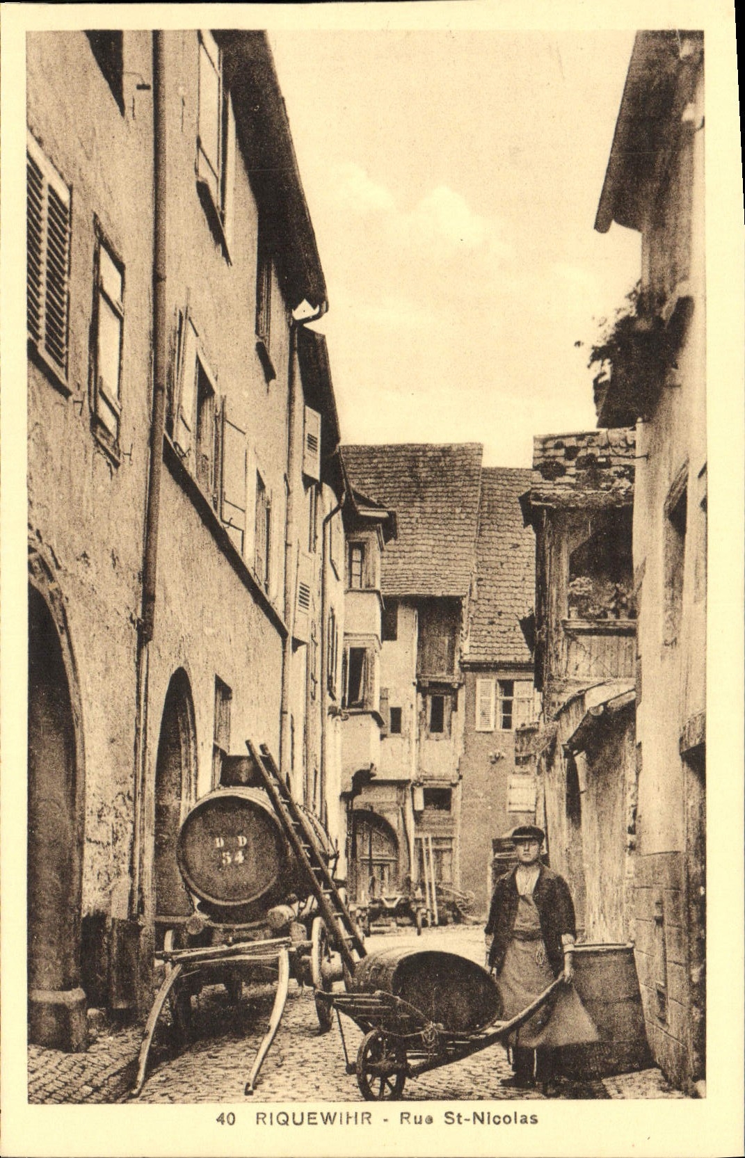 VINTAGE POSTCARD Riquewihr Street St Nicolas