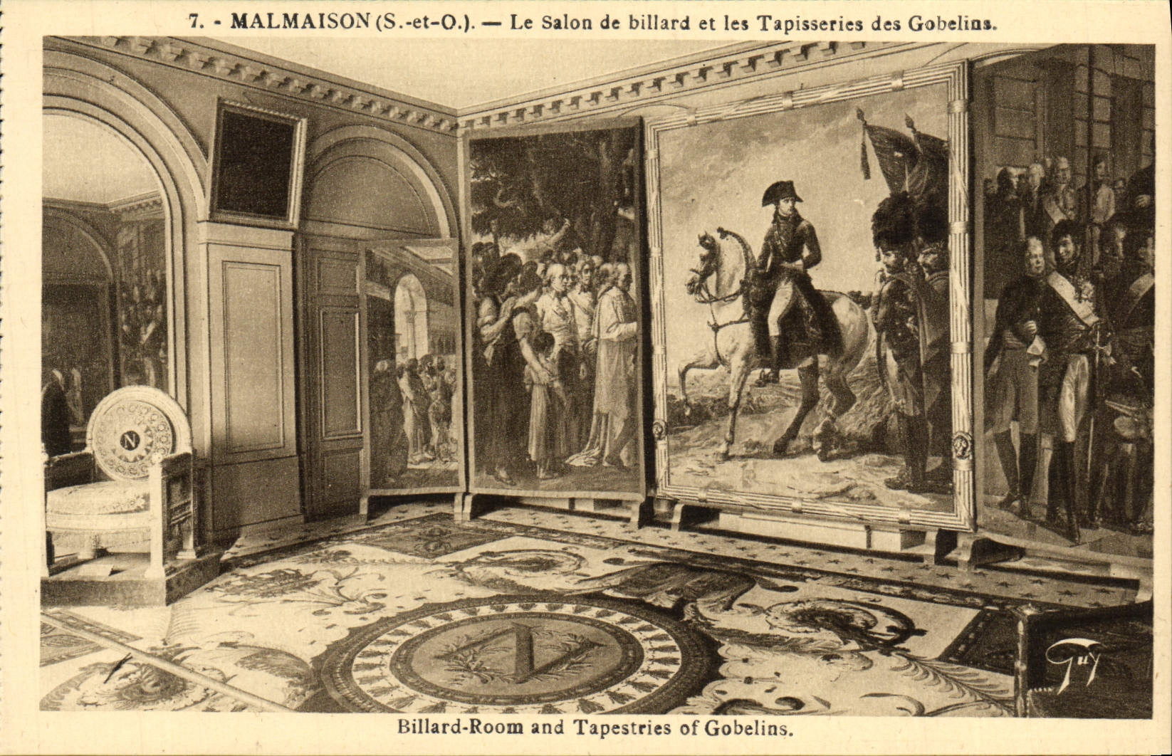 CPA Malmaison Le Salon de Billard et les Tapisseries des Gobelins Napoleon 1er