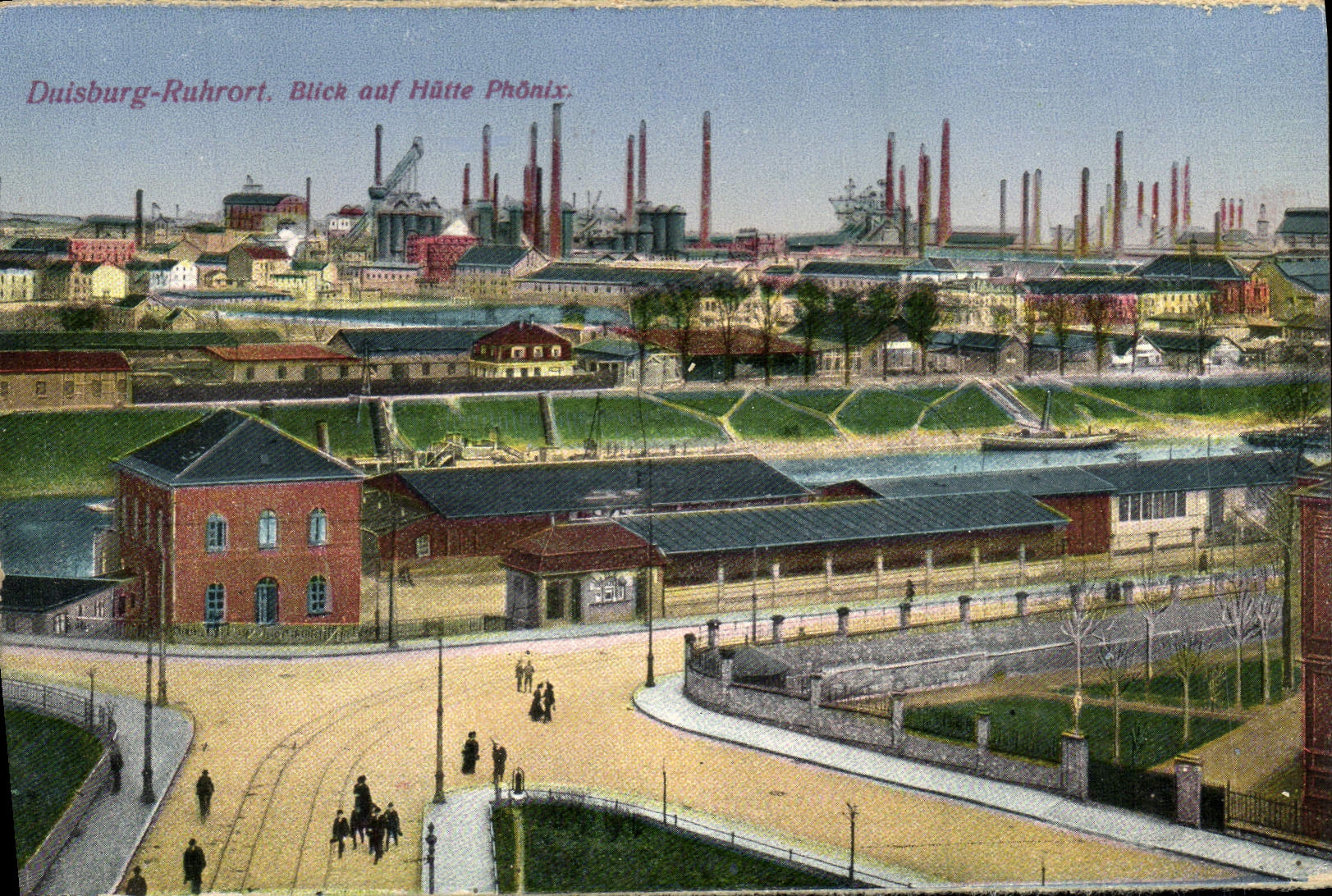CPA Duisburg Ruhrort Blick auf hutte Phonix