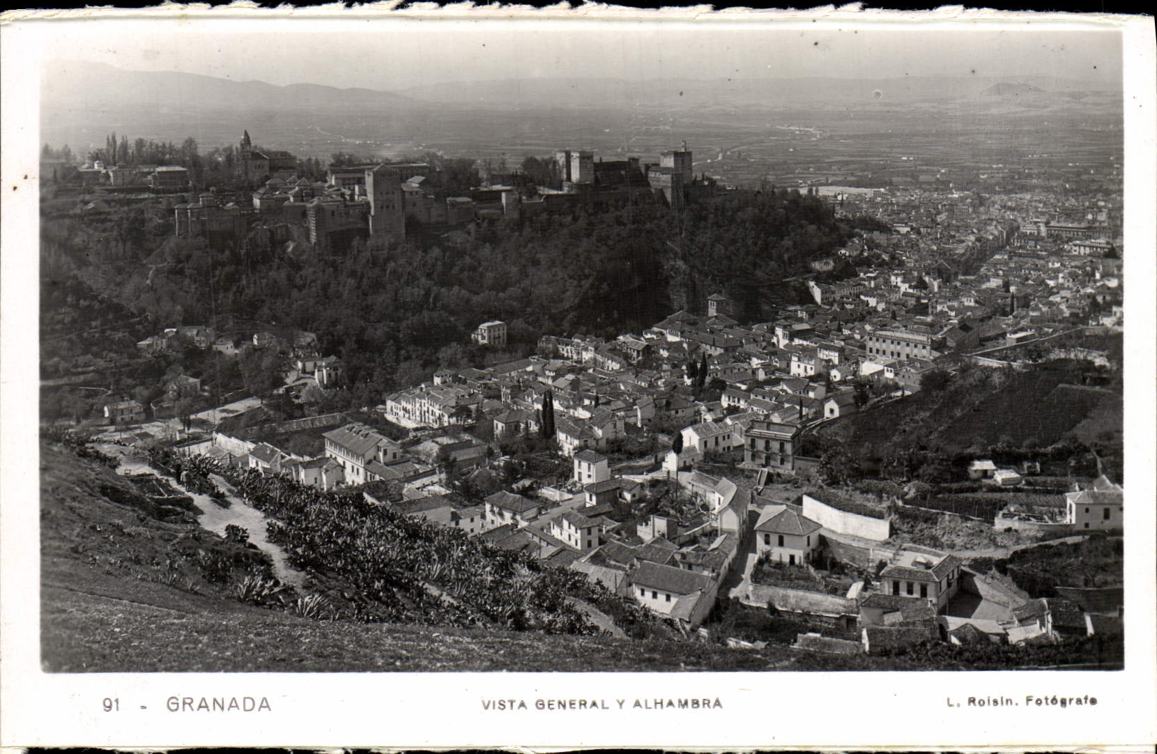 CPA Granada Vista General y Alhambra
